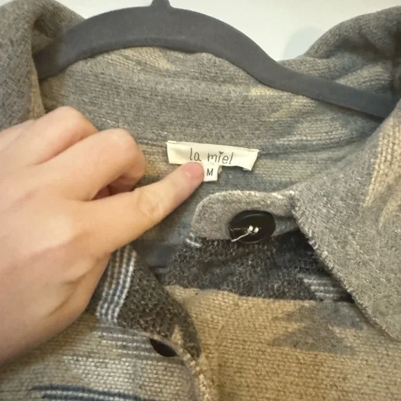 Grey/Blue Western / Aztec Shacket - Picture 2 of 4